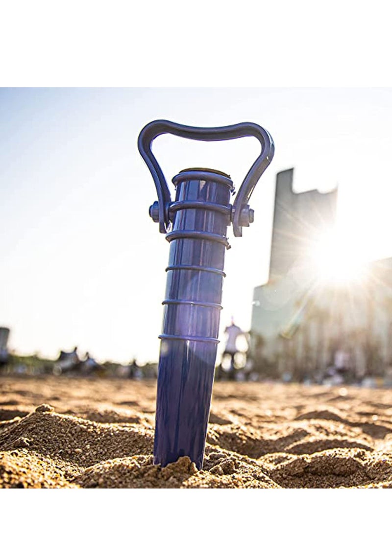 SYOSI 2PCS Adjustable Beach Umbrella Ground Anchor Spike Stretch Sand Stand Holder for Sun Beach Garden Patio Fishing Pole Blue  - Image 2