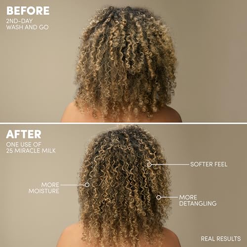 Mizani 25 Benefit Miracle Milk Leave-in Conditioner - Anti-Frizz Detangler Spray For Hair Shine, Heat Protectant, For Frizzy & Curly Hair, With Coconut Oil, 3.4 Fl Oz - Image 3