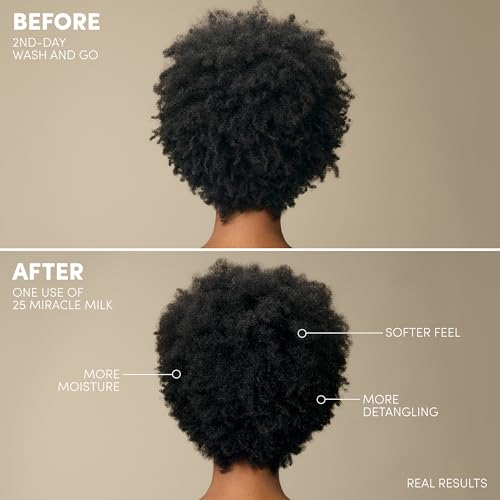 Mizani 25 Benefit Miracle Milk Leave-in Conditioner - Anti-Frizz Detangler Spray For Hair Shine, Heat Protectant, For Frizzy & Curly Hair, With Coconut Oil, 3.4 Fl Oz - Image 4