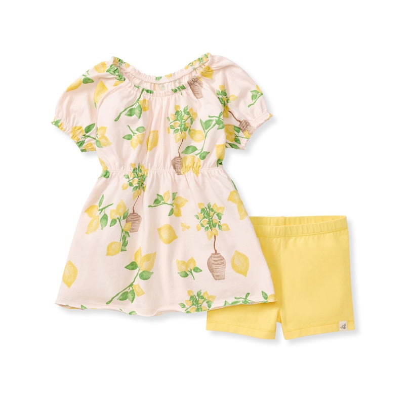Burt's Bees Baby baby-girls Top and Shorts Set, Tunic and Shorts Bundle, 100% Organic Cotton, Dawn, New Born - Image 1