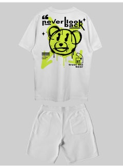 THREADCURRY THREADCURRY Never Look Back Printed Co-ord Set for Men - Half Sleeve Oversized T-Shirt and Shorts  - Image 2
