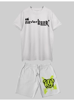 THREADCURRY THREADCURRY Never Look Back Printed Co-ord Set for Men - Half Sleeve Oversized T-Shirt and Shorts  - Image 3
