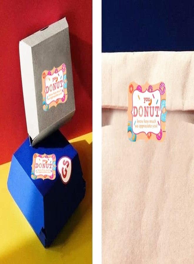 Top label Donut Know How Much We Appreciate You Stickers,1.5x2 Inch Teacher,Employee Appreciation Thank Favor Label Stickers,300 Pcs - Image 3