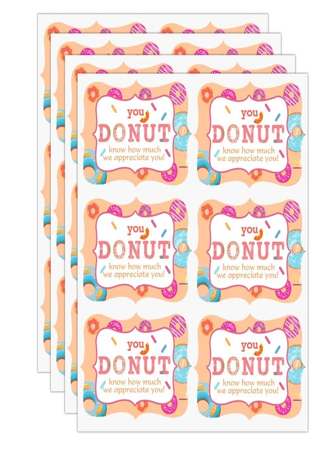 Top label Donut Know How Much We Appreciate You Stickers,1.5x2 Inch Teacher,Employee Appreciation Thank Favor Label Stickers,300 Pcs - Image 1