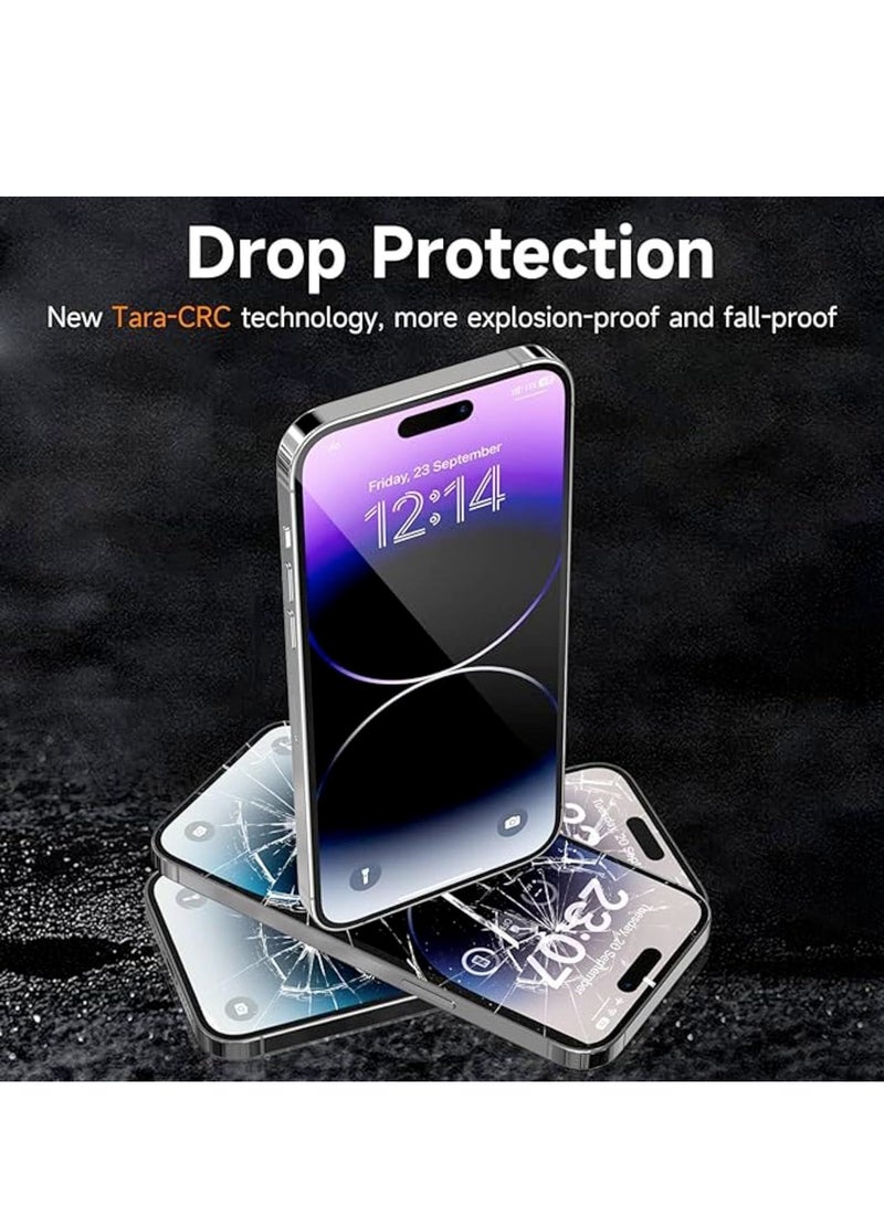 LEDIN Privacy Screen Protector Compatible with iPhone 15/15 Pro 6.1", Full Coverage Anti-Spy Tempered Glass Film 9H Hardness Upgrade Edge Protection Easy Installation Bubble Free for iPhone 15 Pro - Image 5