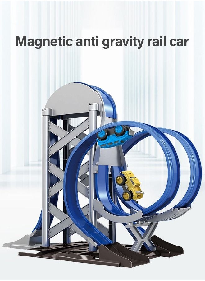 GROIC - Magnetic Toys Car, DIY Assembled Race Car Games Inertial Anti-Gravity Rail Roller Coaster, Race Track Educational Toys for Boys, Roller Cars Toys Gifts for Children (2 Car) - Image 1