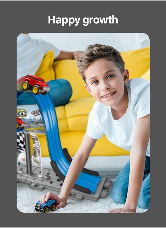 GROIC - Magnetic Toys Car, DIY Assembled Race Car Games Inertial Anti-Gravity Rail Roller Coaster, Race Track Educational Toys for Boys, Roller Cars Toys Gifts for Children (2 Car) - Image 1