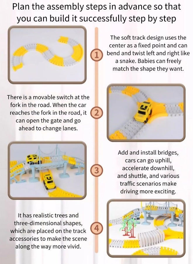 Vixplorn Electric engineering track car, track car toy, children's track car, track toy with toy car, toys for children aged 3+, gifts for children aged 3+ - Image 4