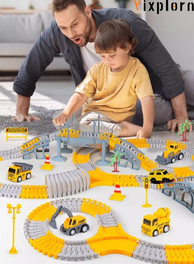 Vixplorn Electric engineering track car, track car toy, children's track car, track toy with toy car, toys for children aged 3+, gifts for children aged 3+ - Image 1