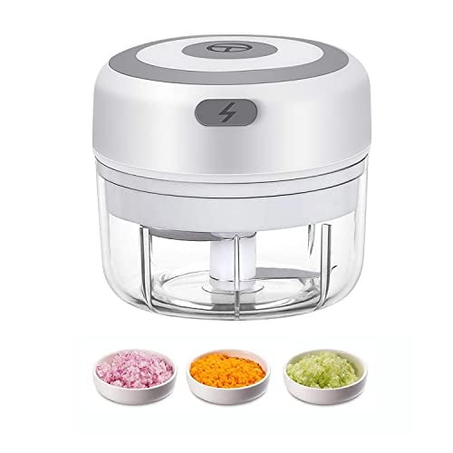 Hviww Electric Mini Garlic Chopper, 100ML Food Chopper Garlic Mincer USB, Vegetable Chopper, Onion Chopper, Portable Small Food Processor for Garlic, Ginger, Chili, Vegetables - Image 1