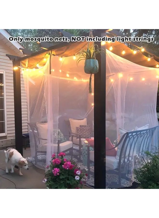 White Mosquito Net For Double To King Size Bed Canopy With 2 Openings Easy Install - Image 2