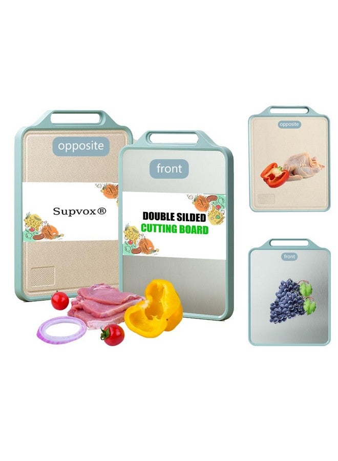 SUPVOX Supvox® Steel Chopping Board for Kitchen, Stainless Steel Cutting Board, Double Side Antibacterial Chopping Board for Deli, Meat, Vegetable, Stainless Steel Chopping Board, 15.5x12 Inches  - Image 1