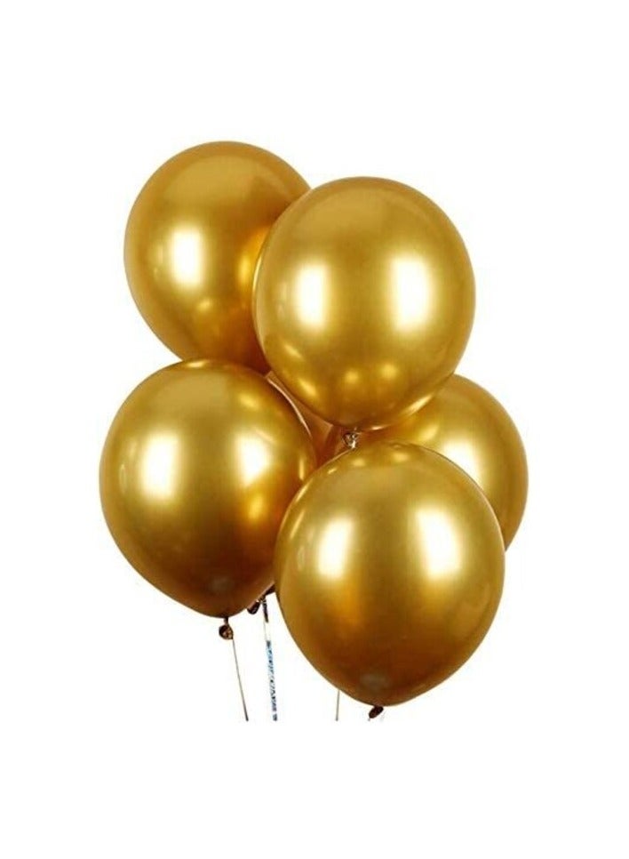 بارتي بروبس بالونات بارتي بروبز من اللاتكس اللامع مقاس 12 بوصة لتزيين الحفلات - مجموعة من 50 قطعة (ذهبي) - Image 2