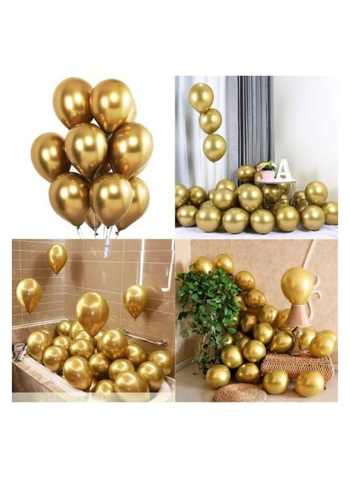 بارتي بروبس بالونات بارتي بروبز من اللاتكس اللامع مقاس 12 بوصة لتزيين الحفلات - مجموعة من 50 قطعة (ذهبي) - Image 5