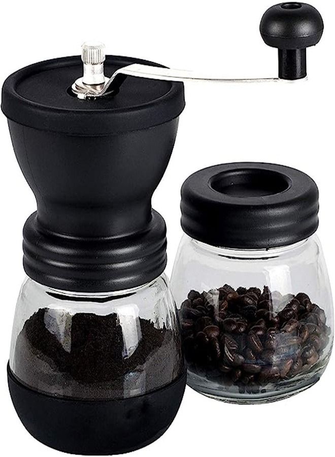 Goolsky Goolsky Manual Coffee Grinder with Ceramic Burrs,Coffee container capacity:12 oz（350 ml）, Black, with Stainless Steel Handle and Silicon Cove  - Image 1