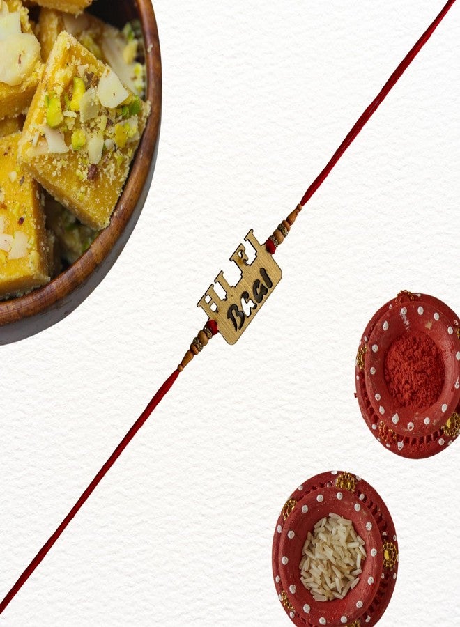 Salvus APP SOLUTIONS Stylish Wooden HiFi Bhai Rakhi – Modern Acrylic Pendant Raksha Bandhan Thread for Boys | Trendy Festival Gift for Brother (Pack of 1) - Image 2