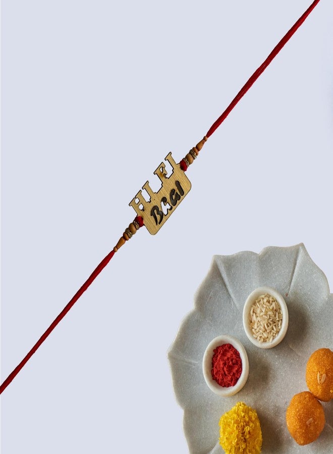 Salvus APP SOLUTIONS Stylish Wooden HiFi Bhai Rakhi – Modern Acrylic Pendant Raksha Bandhan Thread for Boys | Trendy Festival Gift for Brother (Pack of 1) - Image 5