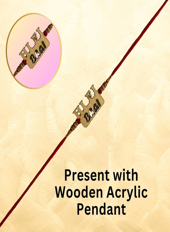 Salvus APP SOLUTIONS Stylish Wooden HiFi Bhai Rakhi – Modern Acrylic Pendant Raksha Bandhan Thread for Boys | Trendy Festival Gift for Brother (Pack of 1) - Image 4
