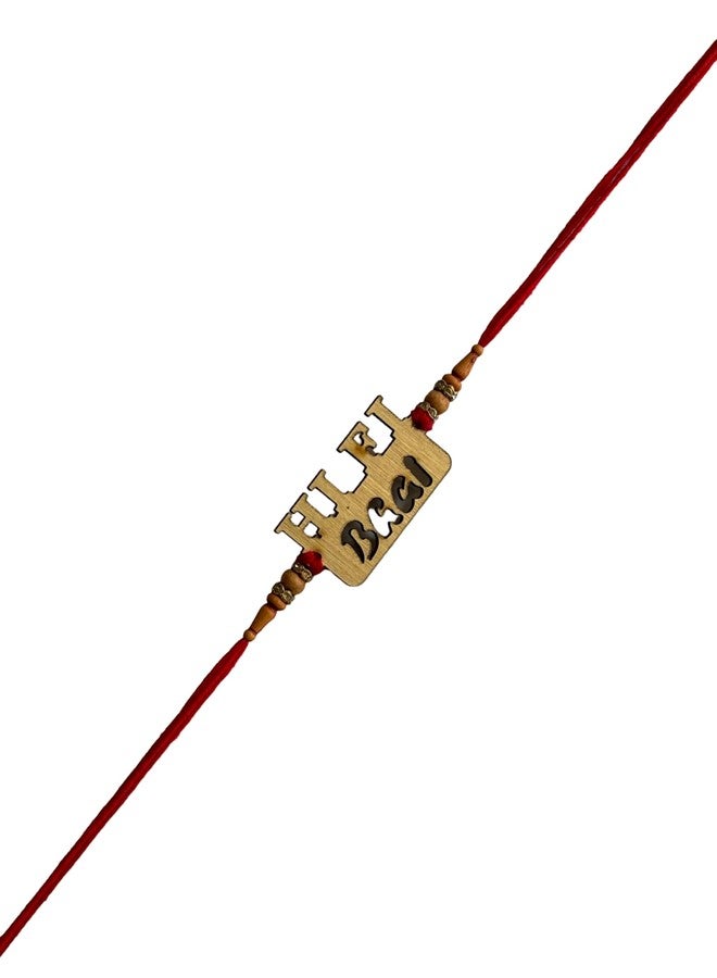 Salvus APP SOLUTIONS Stylish Wooden HiFi Bhai Rakhi – Modern Acrylic Pendant Raksha Bandhan Thread for Boys | Trendy Festival Gift for Brother (Pack of 1) - Image 1