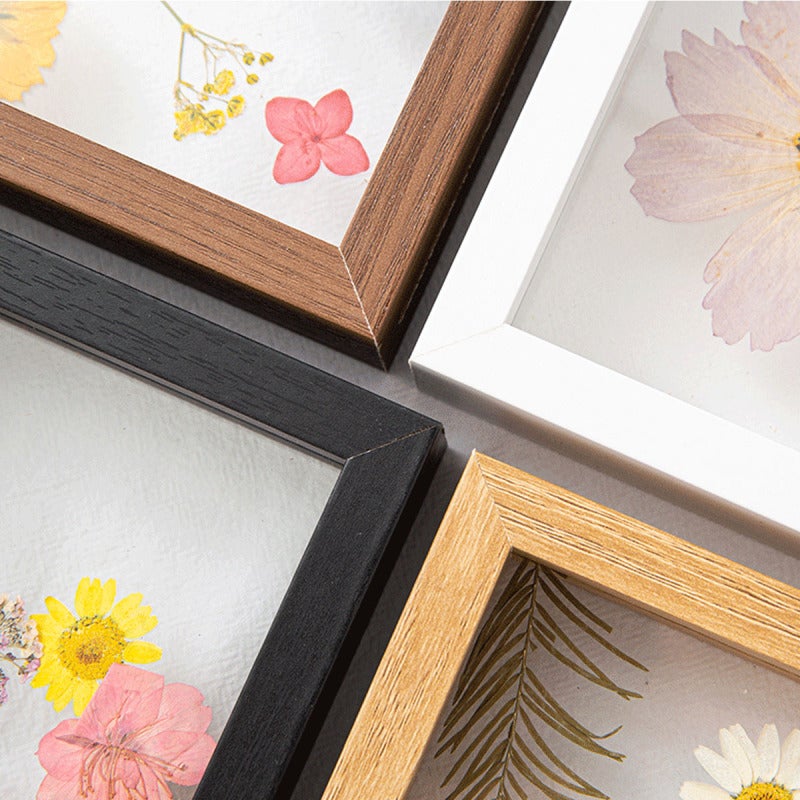 Dried flowers and leaves specimen frame wooden frame with real glass frame wedding photo frame desktop photo decoration - Image 4