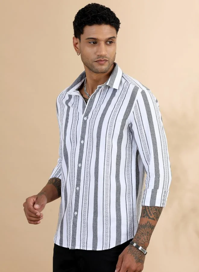 Bushirt Bushirt Bushirt Men Classic Checked Casual Shirt