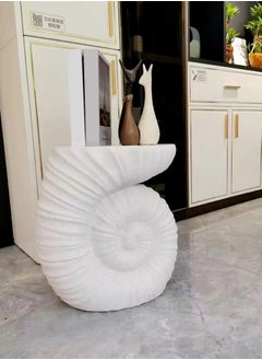 fashionhome Terrazzo Side Table Bedside Table Coffee Table Cafe Table Sofa Side Table End Table Snack Table Fashion Design for Living Room Bedroom Office Retail White 48 x 30 x 50 cm (Fully Assembled)  - Image 4
