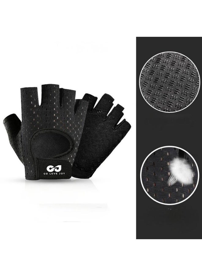 GO LOVE JOY Fitness gloves for men and women, half-finger thin, cycling sports, outdoor training, wear-resistant, non-slip, breathable basic training gloves. (XL size)