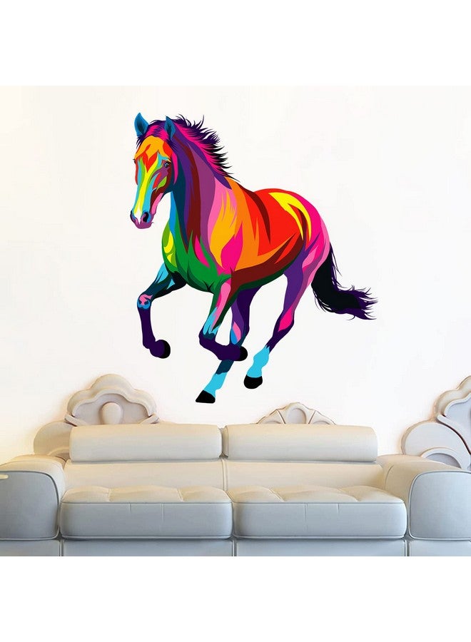 WOYINIS Large Colorful Running Horse Wall Decal Giant Horse Wall Decor Stickers Art Murals 34" × 40" Peel & Stick Removable Living Room Kids Bedroom Playroom Office Wall Decoration - Image 5