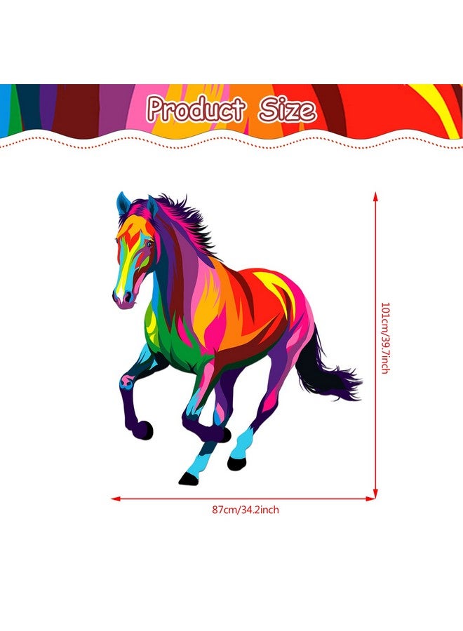 WOYINIS Large Colorful Running Horse Wall Decal Giant Horse Wall Decor Stickers Art Murals 34" × 40" Peel & Stick Removable Living Room Kids Bedroom Playroom Office Wall Decoration - Image 3