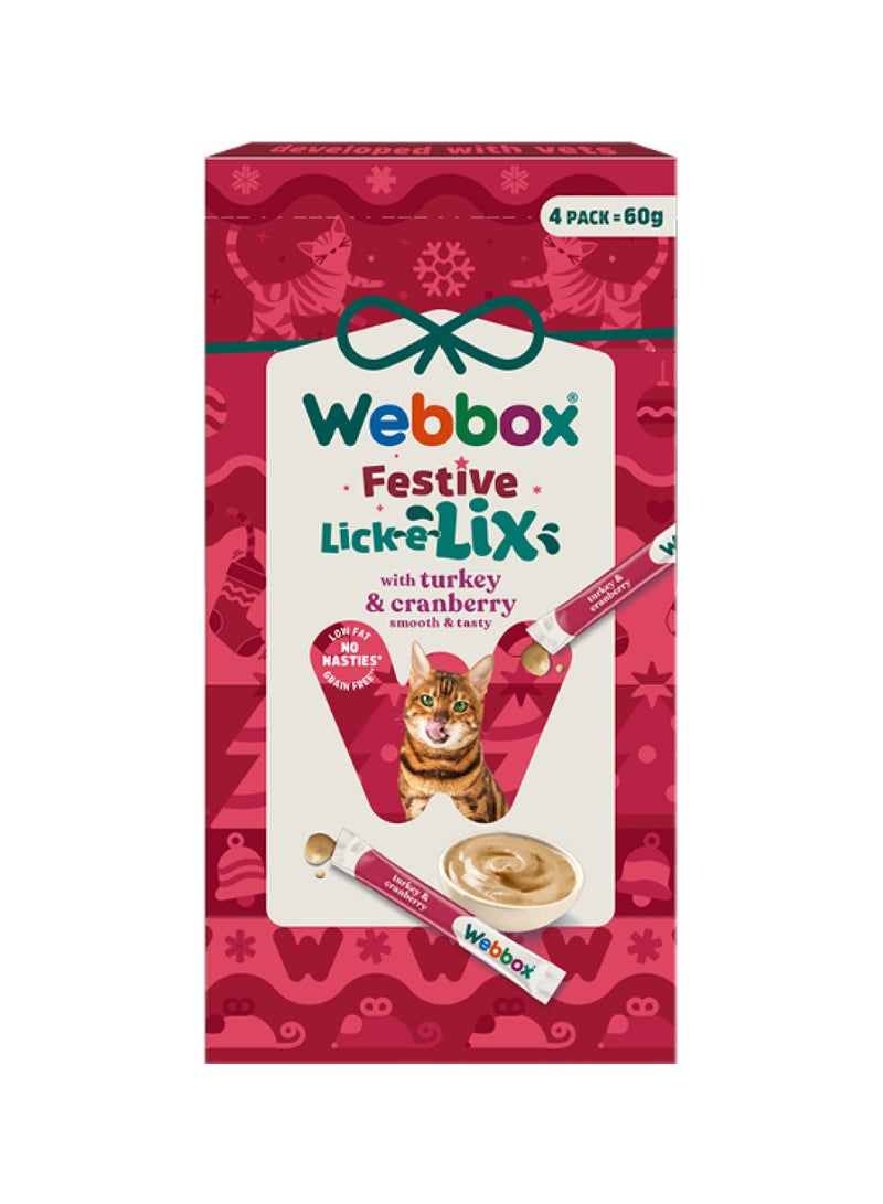 Webbox Festive - Lick-E-Lix Cream Turkey  And Cranberry 5 Pieces - Image 1