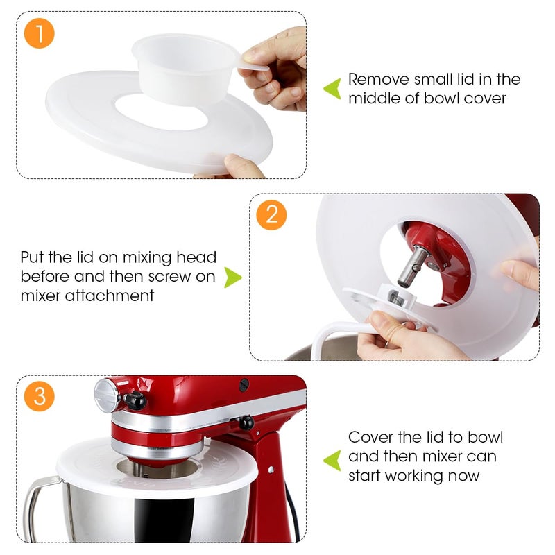 AIEVE Mixer Bowl Covers,Mixer Splatter Guard Lids for KitchenAid 4.5-5 Quart Tilt-Head Stand Mixer(2 Pack) - Image 5