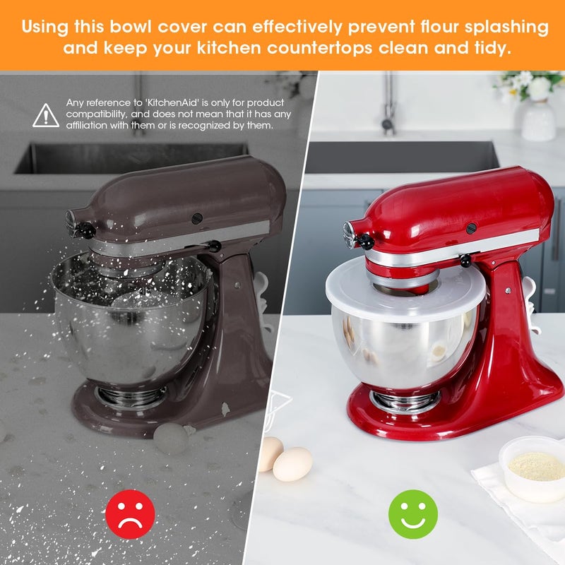 AIEVE Mixer Bowl Covers,Mixer Splatter Guard Lids for KitchenAid 4.5-5 Quart Tilt-Head Stand Mixer(2 Pack) - Image 2