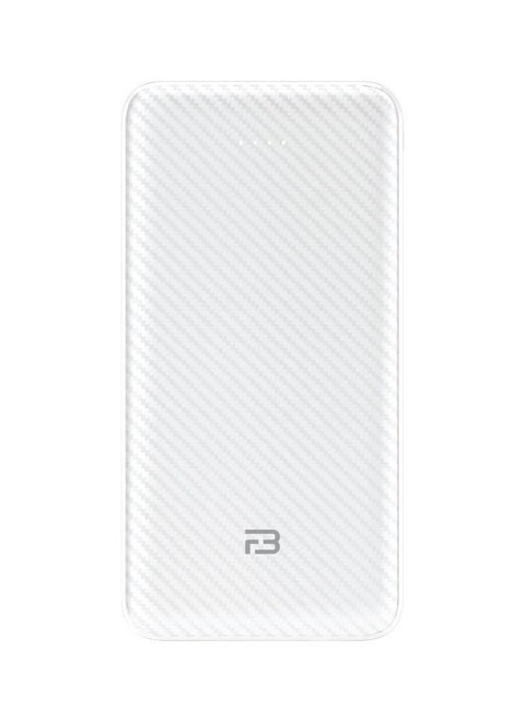 10000 mAh Powerbank with Dual USB-A Outputs and USB-C (Input Only) Ports Compatible with iPhone, Samsung, iPad, and More White