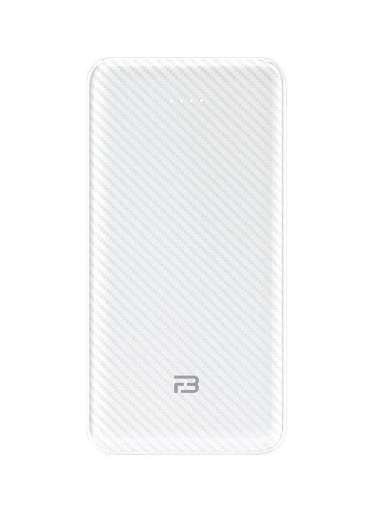 10000 mAh Powerbank with Dual USB-A Outputs and USB-C (Input Only) Ports Compatible with iPhone, Samsung, iPad, and More White