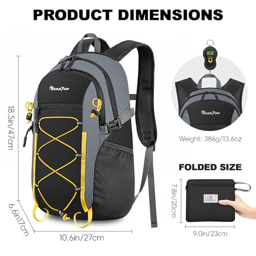 Seektop 20L Foldable Waterproof Hiking Backpack, Ultralight Small Lightweight Daypack Packable Backpack for Men Woman - Image 3