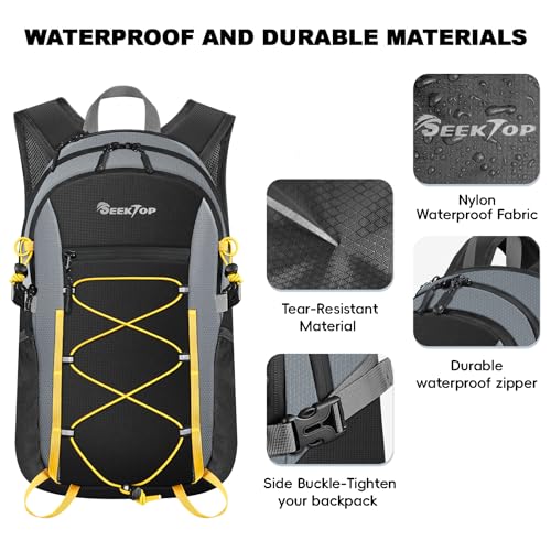 Seektop 20L Foldable Waterproof Hiking Backpack, Ultralight Small Lightweight Daypack Packable Backpack for Men Woman - Image 2