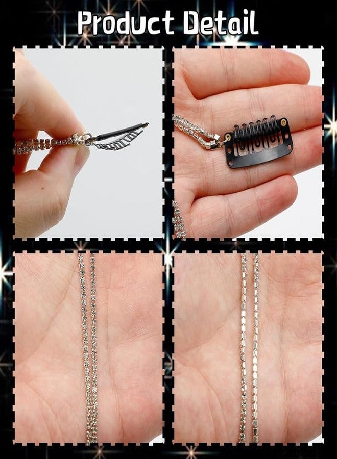 Shidara 6 Pcs Premium Rhinestone Hair Chain, Shiny Punk Tassel Hair Clip, Crystal Hair Extension Accessories for Women and Girls' Party, Nightclub, Wedding and Daily Headwear. - Image 4