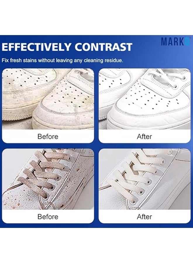 MARKQ طقم تنظيف الأحذية الفاخرة – منظف رغوي، فرش مزدوجة العمل، منشفة ميكروفايبر | مجموعة العناية بالأحذية للتنظيف العميق للأحذية الرياضية، المدربين، الأحذية العادية والرياضية - Image 5