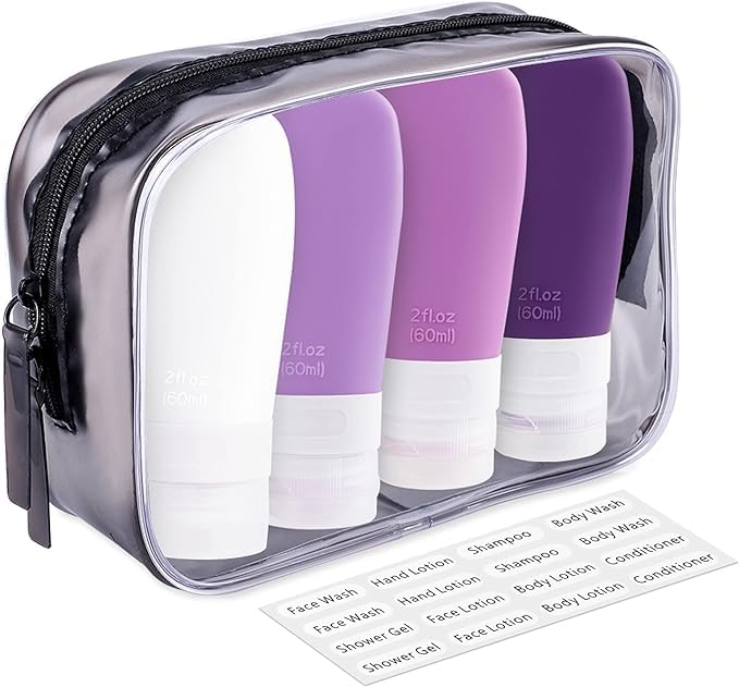 INSFIT Portable Travel Bottles TSA Approved Leak Proof Containers for Toiletries BPA Free Refillable Accessories for Shampoo Body Wash Liquids 4 Pack - Image 2