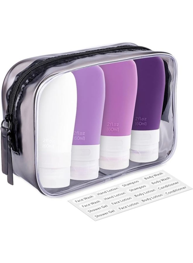 INSFIT Portable Travel Bottles TSA Approved Leak Proof Containers for Toiletries BPA Free Refillable Accessories for Shampoo Body Wash Liquids 4 Pack - Image 1