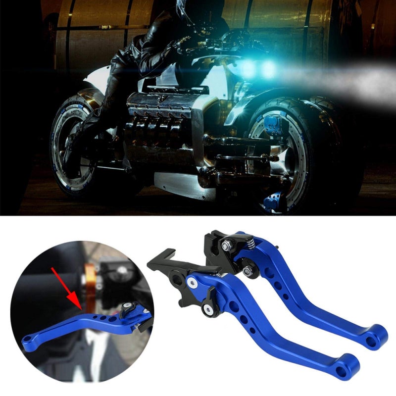Generic Universal Motorcycle Brake Clutch Levers with 22mm Diameter Handlebar (Blue) Clutch Lever 50 + Dirt 125 Clutch Handle + Brake Lever Motorcycle Brake Lever 600 Bandit 2000  - Image 2