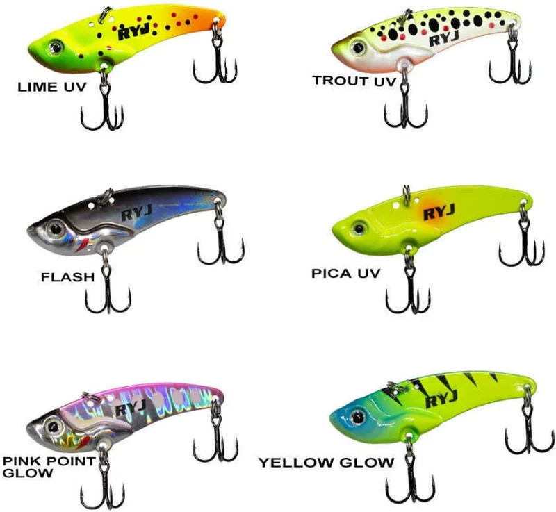 ريوجي Mirror Vib 9gr / 4.5cm Jig Bait Pınk Point Glow-Standard