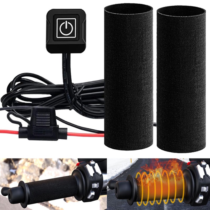 OXWIND Motorcycle Heated Grips Cover Pad 12V Universal Handlebar Cover for Motorcycle ATV Temperature Adjustable IP67 Waterproof ATV Hand Heater Warmer with Switch Fuse - Image 2