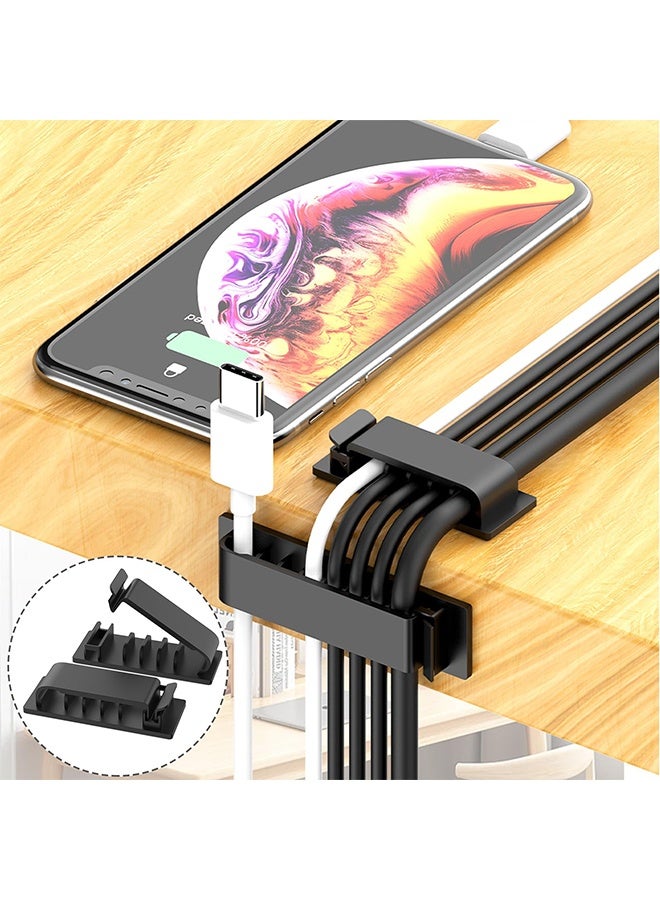 Baytak 204PCS Cable Management Kit, 4 Cable Sleeve 7 Cable Holder 38Cord Clips, 40 Pcs+5 Roll Cable Organizer Straps, 100 Fastening Cable Ties 10 Cable Zip Tie Mounts for Computer TV Under Desk Home - Image 4