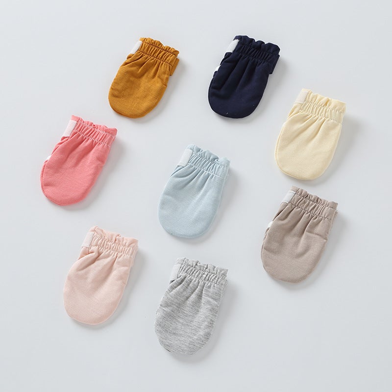 Baby's Anti-scratch Face Gloves Newborns Quit Hand Eating Baby 0-6 Months Cotton Four Seasons Universal Cotton Breathable - Image 2