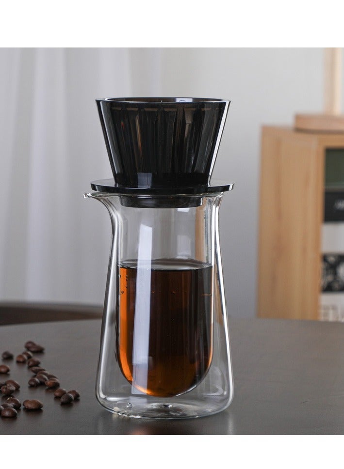 B75 Crystal Coffee Dripper Black Pour Over Coffee Filter Cone Heat Resistant Brewing Tool for Home and Cafe Use - Image 3