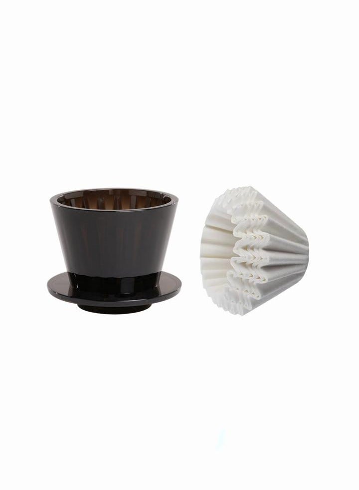 B75 Crystal Coffee Dripper Black Pour Over Coffee Filter Cone Heat Resistant Brewing Tool for Home and Cafe Use - Image 1