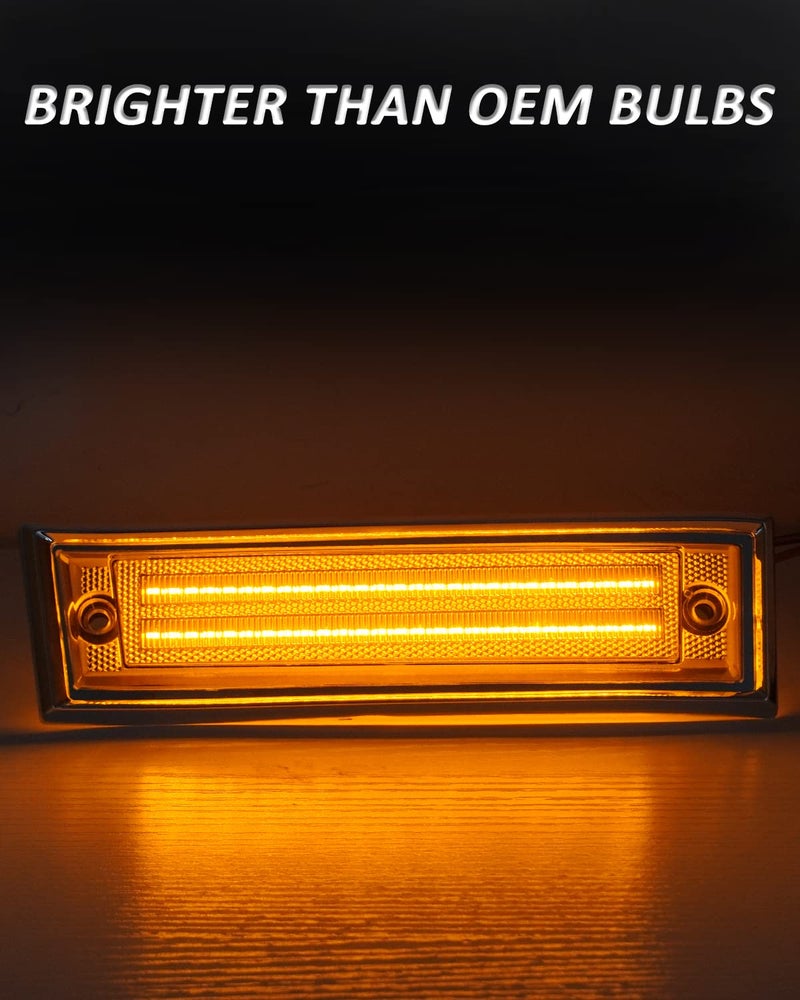 Bestview أفضل مصابيح علامة جانبية LED من Bestview متوافقة مع 1981-1991 شيفروليه C10 C20 C30 GMC C1500 C2500 سوبربان بلازر جيمي، جانب السائق والراكب، عدسة شفافة - Image 4