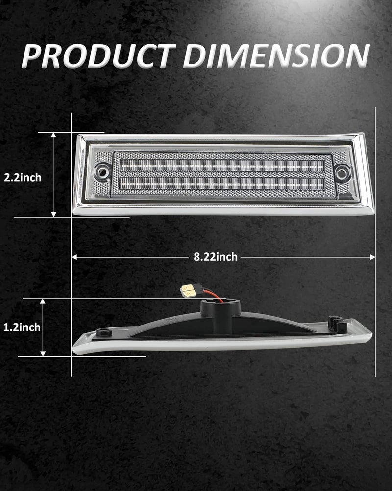 Bestview أفضل مصابيح علامة جانبية LED من Bestview متوافقة مع 1981-1991 شيفروليه C10 C20 C30 GMC C1500 C2500 سوبربان بلازر جيمي، جانب السائق والراكب، عدسة شفافة - Image 5
