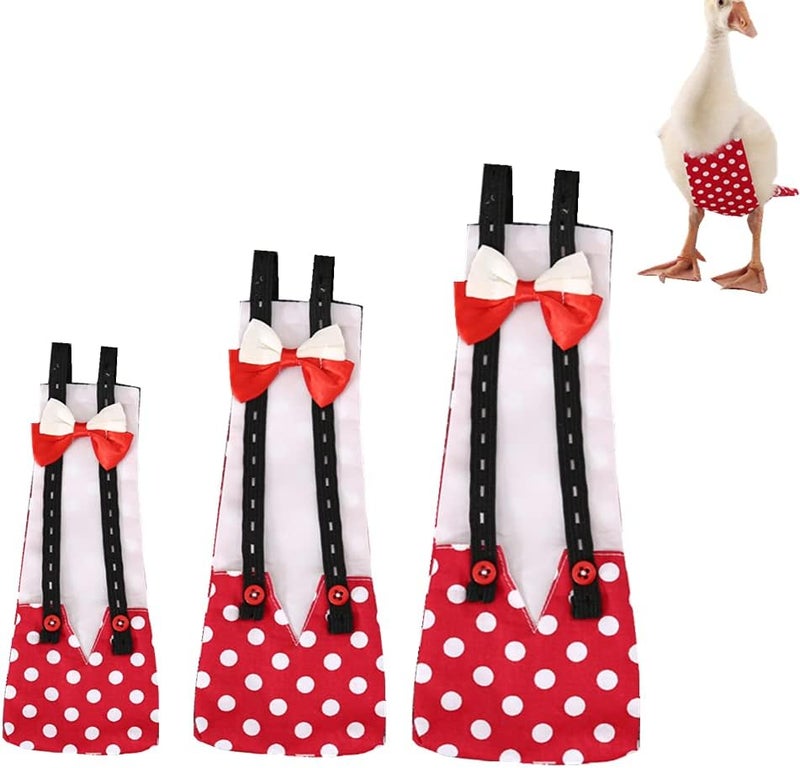 Winmany Chicken Duck Goose Diaper Washable Pet Bow Tie Diapers for Hens Roosters Poultry 1 Pack (L, Red) - Image 1